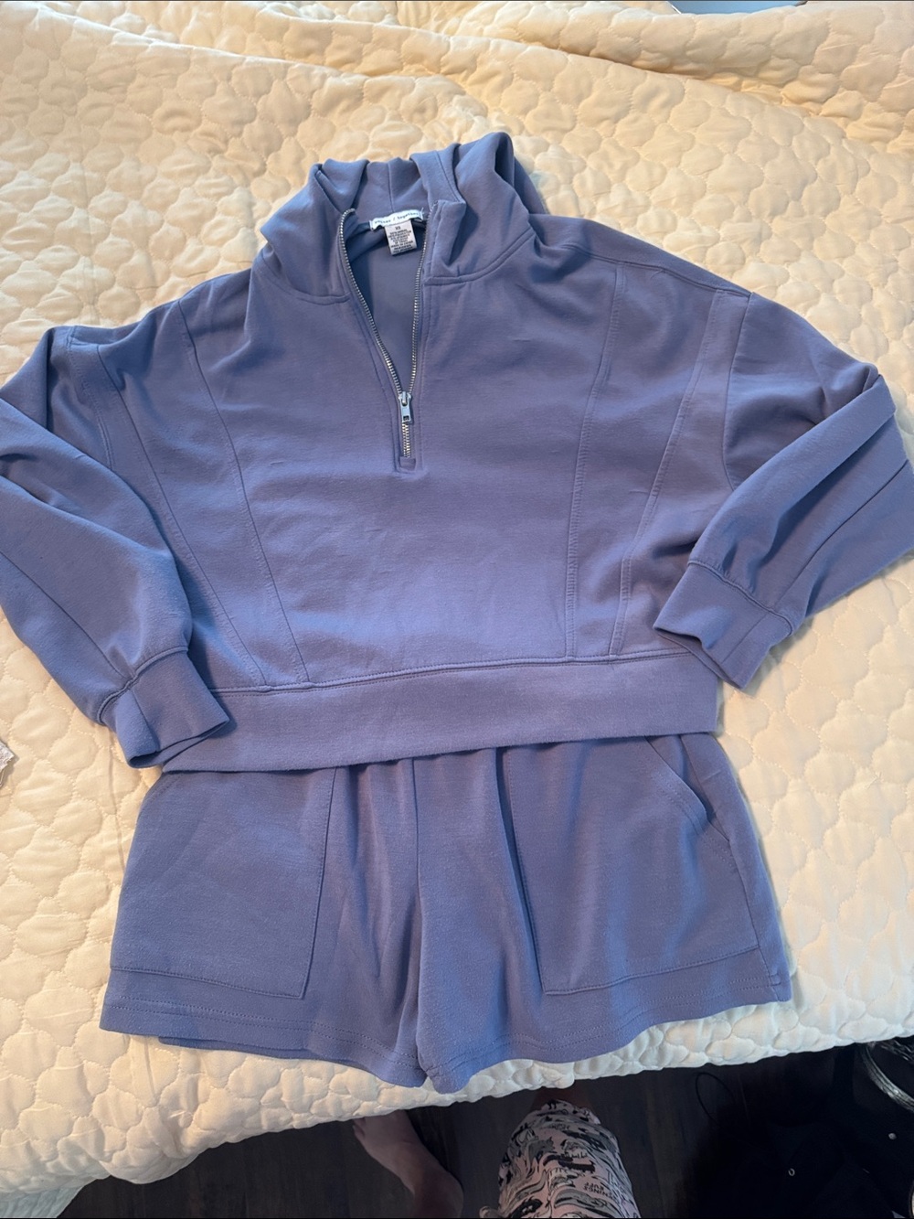 Women’s Lavender Half-Zip Pullover & Short Set